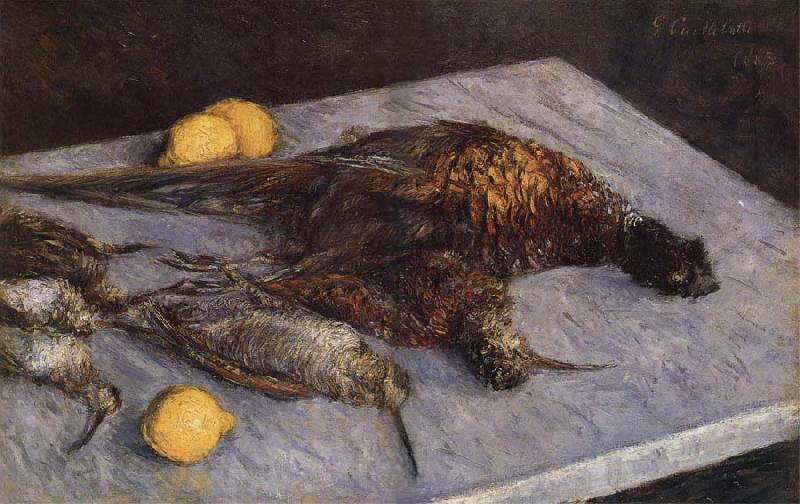 Gustave Caillebotte Some pheasant and woodcock on the marble Norge oil painting art